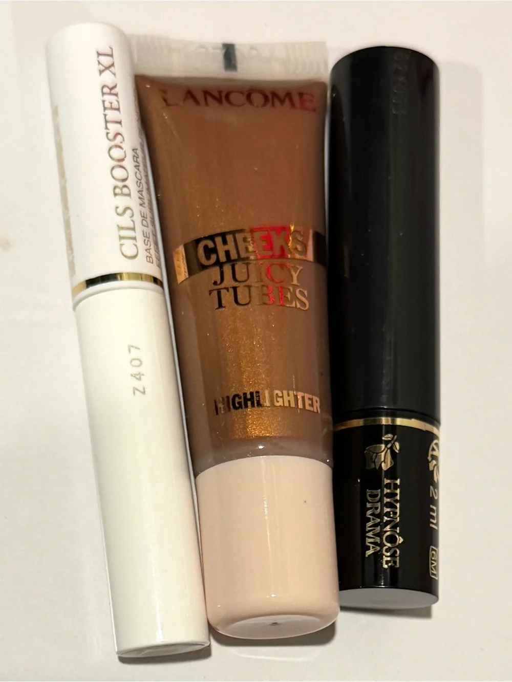 Lancome-Cheeks Juicy Tubes Highlighter - Shimmery Bronze + Travel Mascara/Primer